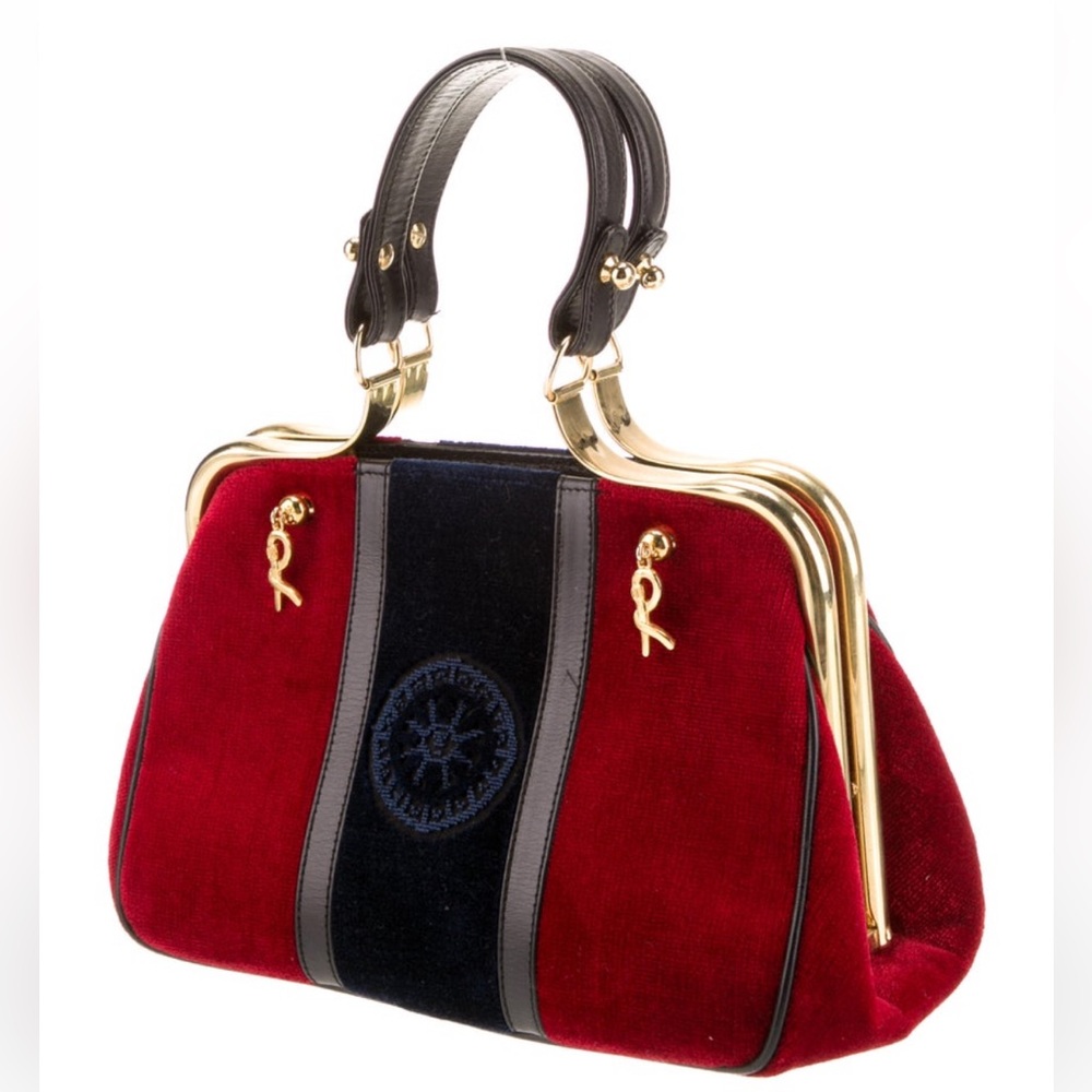 Elegant Roberta Di Carmerino Red and Black Handbag